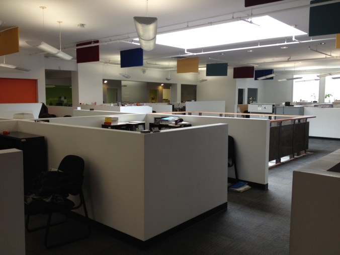 Work stations where teams work collaboratively on cases.